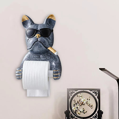 Suporte De Papel Higiênico Para Escultura De Cachorro De 2 P