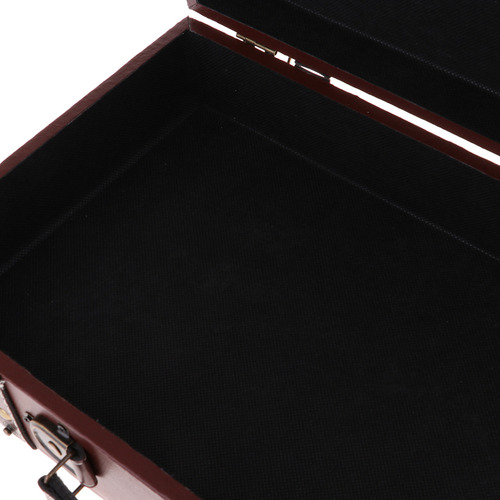 Estuche De Viaje De Madera Antiguo Marrón 40x25x10cm .