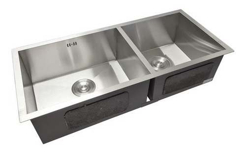 Cuba Dupla Inox Quadrada Gourmet Cozinha 88x40 Válvula Sq882
