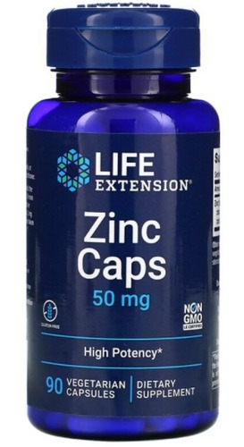 Zinc Premium 50mg 90c Alta Potencia Inmunidad Life Extension Sabor Neutro