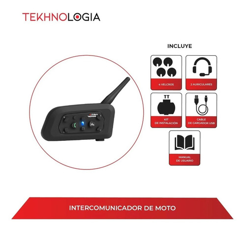 Imagen 5 de 10 de Intercomunicador Bluetooth Casco Moto V6 1200m Ejeas X 2 Uni