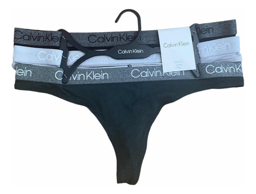 Tanga Calvin Klein Pack 3 Calzón Pantaleta Ck Algodon Th (j)