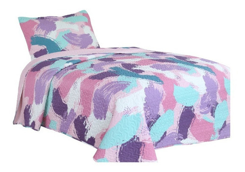 Cubrecama Verano Twin Size 160x230 Quilt Reversible + Funda