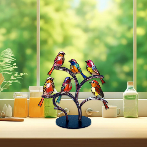 Colgante Con 6 Flores De Pajarito Para Decoración Del Hogar,