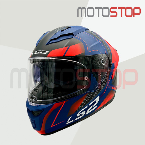 Casco Integral Ls2 Ff806 Azul Rojo Matte / Acreditado Qr