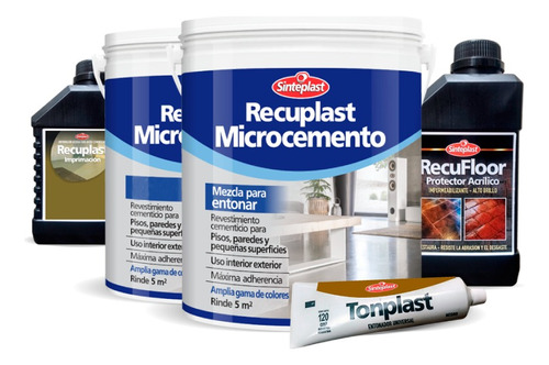 Recuplast Microcemento Sinteplast | Kit Completo Para 5m2