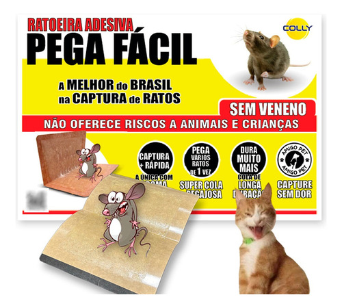 Ratoeira Adesiva De Papel Cola Armadilha Rato Colly 10 Unid