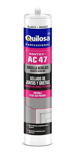 Silicona Sellador Acrilico Sintex Ac47 Junta/grieta Quilosa