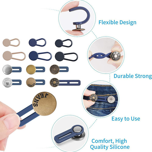 - Extensor De Cintura Para Pantalones, 12 Unidades, Sin
