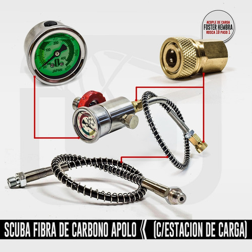 Scuba Fibra De Carbono - 300bar - 6.8lts + Estacion De Carga