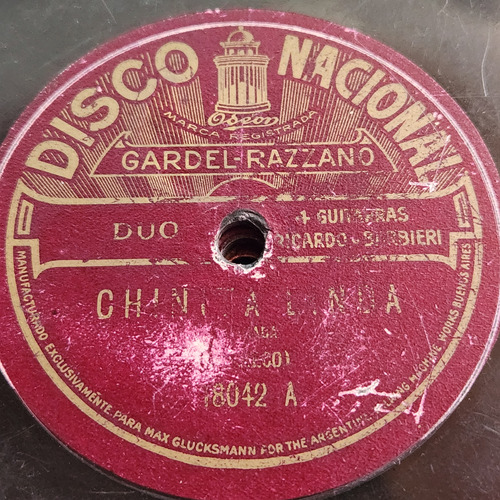 Pasta Carlos Gardel 4 Guitarras 18042 Disco Nacional C567