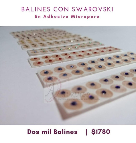 2000 Balines Con Adhesivo Micropore Decorados Con Cristal