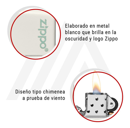 Imagen 8 de 10 de Encendedor Zippo Lighter Glow In The Dark Logo