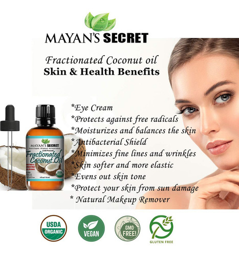 100% Pure Virgin Fractionated Coconut Oil, For Aromatherapy