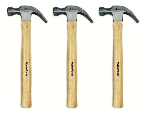 Pack 3 Martillos Chiva Mango Hickory 16 Oz Maple Tools