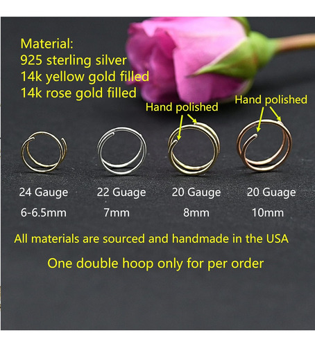 Anillo De Nariz De Aro Doble Relleno De Oro De 14 K Para Per