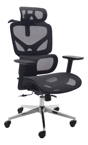 Cadeira Para Escritorio Ajuste Lombar Ergonômica Estofado Em Mesh 2d Ajustes De Altura Reclinável Giratória