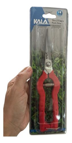 Tesoura Para Poda Reta Vermelha Kala Vermelho