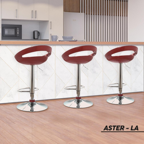 Banco Para Bar Bonno Giratoria Aster Ii Color Rojo