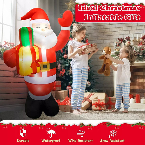 Cb Adorno Navideño Inflable Led Gigante De Papá Noel