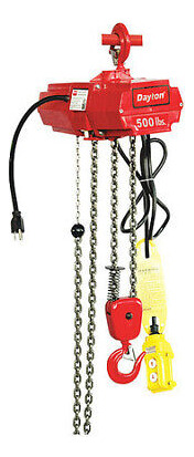 Dayton 4gu71 Electric Chain Hoist, 500 Lb, 10 Ft, Hook M Aad