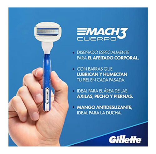 Gillette Mach3 Cuerpo 2 Cartuchos Para Afeitar El Cuerpo