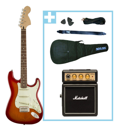 Guitarra Electrica + Amplificador Marshall Ms2 + Accesorios
