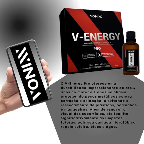 Vitrificador Para Motor Automotivo V Energy Pro Vonixx 50ml