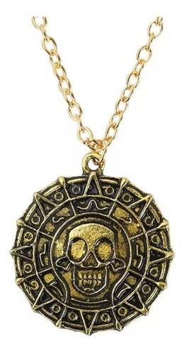 Piratas Del Caribe - Collar Dije Sparrow Oro Azteca Jack 