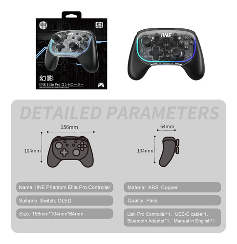 Control Joystick Inalámbrico Iine Elite Pro Para Switch / Pc