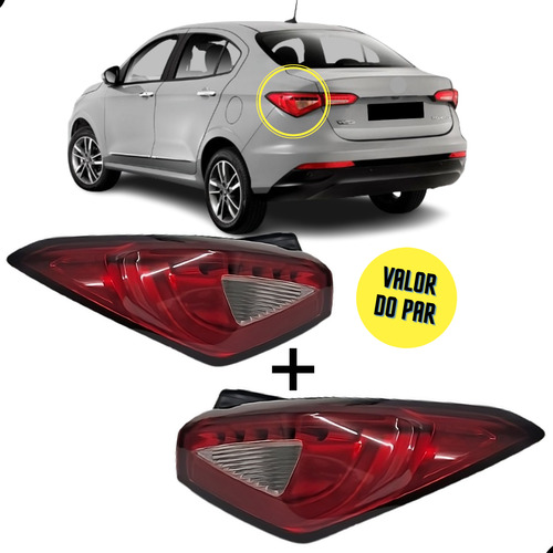 Par Lanterna Traseira Fiat Cronos 18 19 20 21 22 2023 Canto