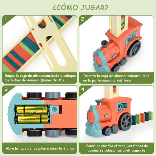 Juego De Tren Domino Automático Con Luces Y Sonidos