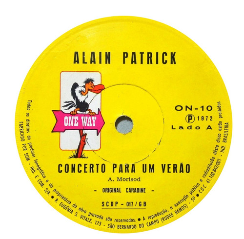 Imagem 1 de 10 de Alain Patrick Compacto 1972 Concerto Para Um Verão