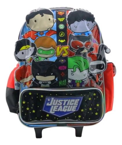 Mochila C/carro Escolar 18 P Cresko Lj320 Justice League 3d 