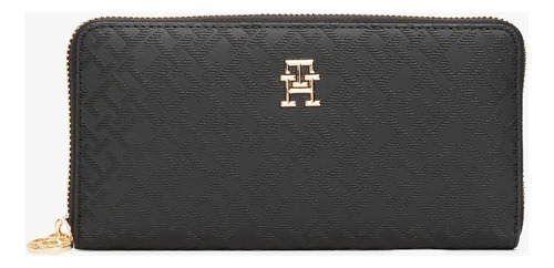 Tommy Hilfiger Cartera Mujer Aw0aw17258 Color Black Diseño de la tela Liso