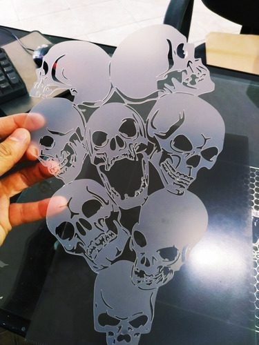 Stencil Caveiras Grudadas P/ Aerografia 2r10