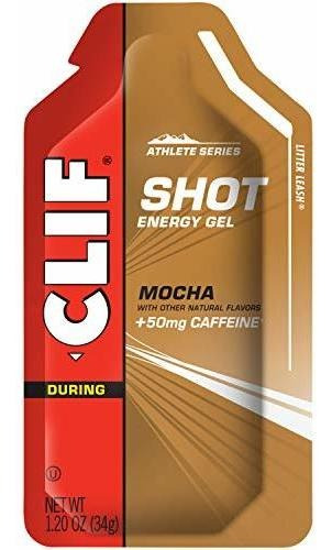 Clif Shot - Geles Energéticos - Mocha Sabor - Cafeína 50 Mg 