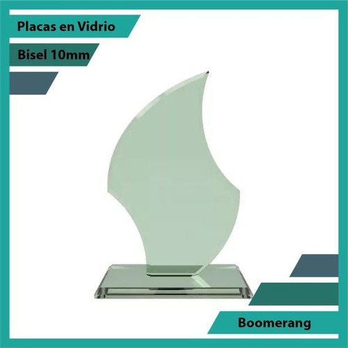 Placas Conmemorativas En Vidrio Forma Boomerang