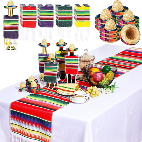 Moukeren 25 Pcs Decoraciones De Fiesta Mexicana Incluye 12 M