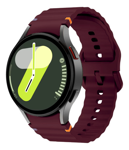 Pulseira Fecho Silicone Respirável Para Galaxy Watch 4 5 6 7 Cor Vinho