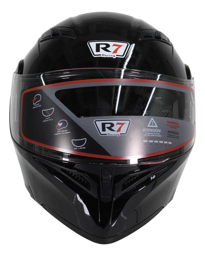 Casco R7 Abatible Unscarred Negro Xxl Con Bluetooth