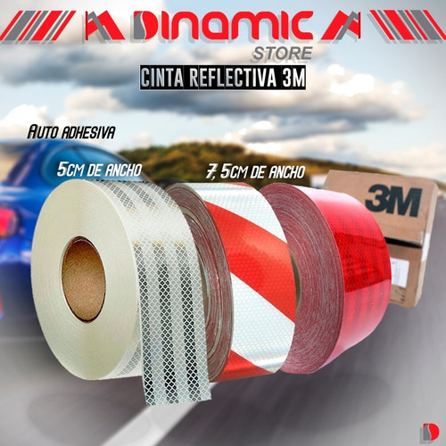 Imagen 4 de 7 de Cinta Reflectiva 3m Blanca Obligatoria Reglamentaria X Metro
