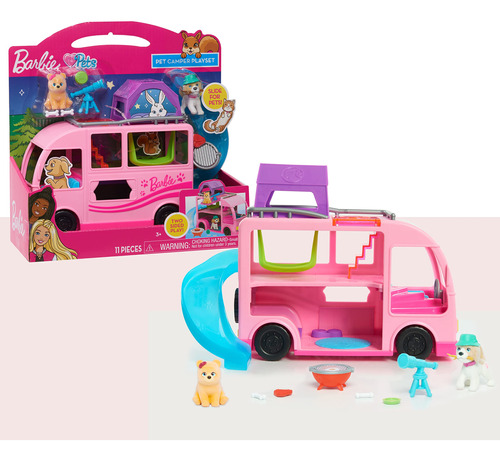 Barbie Just Play - Pet Camper, 11 Piezas, Figuras De Juguet.