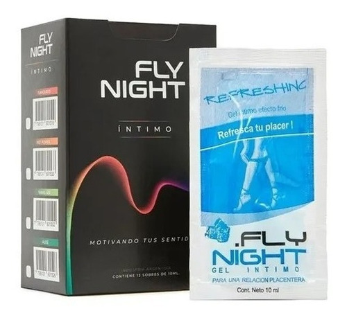 Caja X 12 Ud Gel Lubricante Frio Ice 10 Ml Fly Night