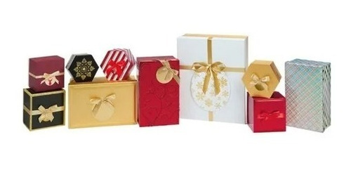 Cajas Navideñas Para Regalo Diseño Elegante Set 10 Piezas