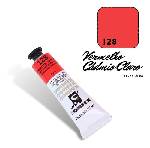 Pintura al óleo G1 128, 20 ml, rojo cadmio claro, color rojo corfijo, 28, rojo cadmio transparente