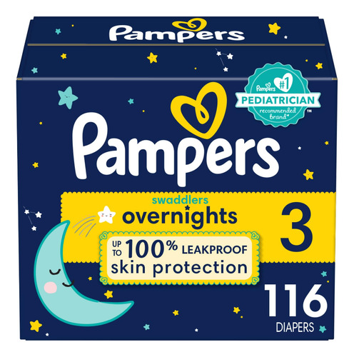 Pampers Swaddlers Overnights Pañales Talla 3 X 116 Unidades