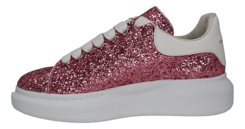 Alexander Mcqueen Tenis Multicolor Shell Glitter Oversized