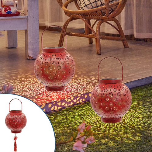 Lamp Solar - Farol De Mesa Para Exteriores, Farol Rojo Parpa