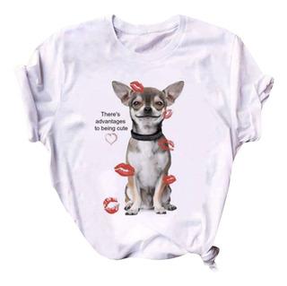 Camiseta Holgada Cómoda Estampada Con Huella De Perro De Oto Camiseta Holgada Cómoda Estampada Con Huella De Perro De Oto
